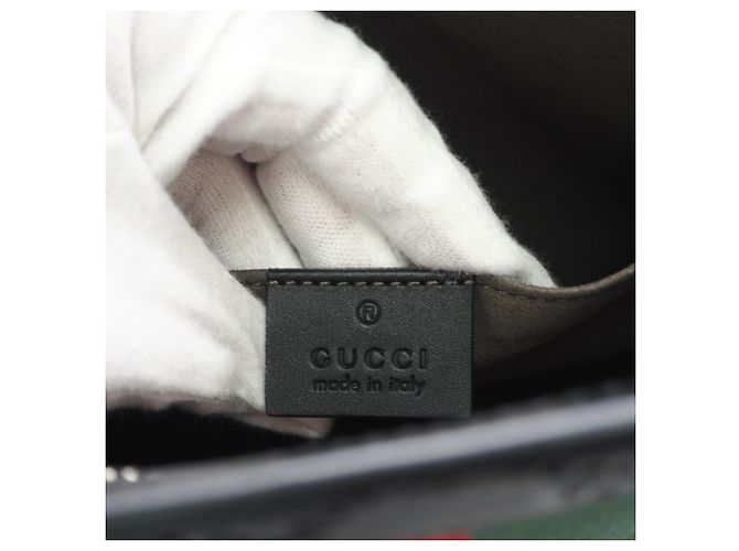 Clutch Gucci Sherry Line Nero Rosso Verde - vista 11