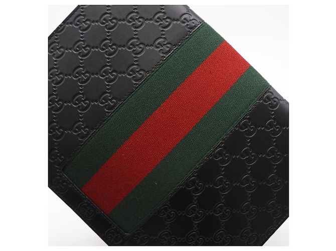 Clutch Gucci Sherry Line Nero Rosso Verde - vista 3