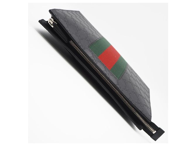 Clutch Gucci Sherry Line Nero Rosso Verde - vista 4