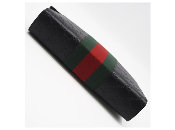 Clutch Gucci Sherry Line Nero Rosso Verde - vista 5