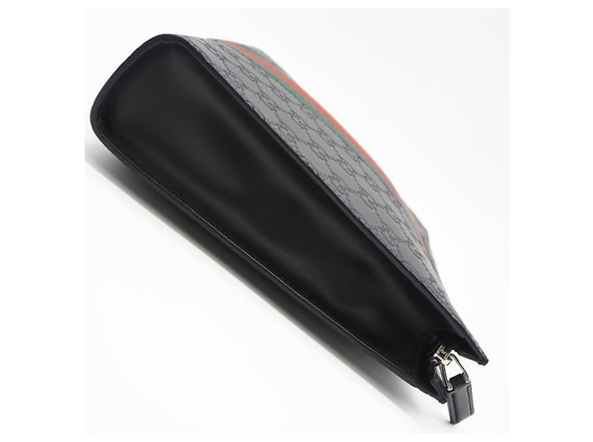 Clutch Gucci Sherry Line Nero Rosso Verde - vista 6