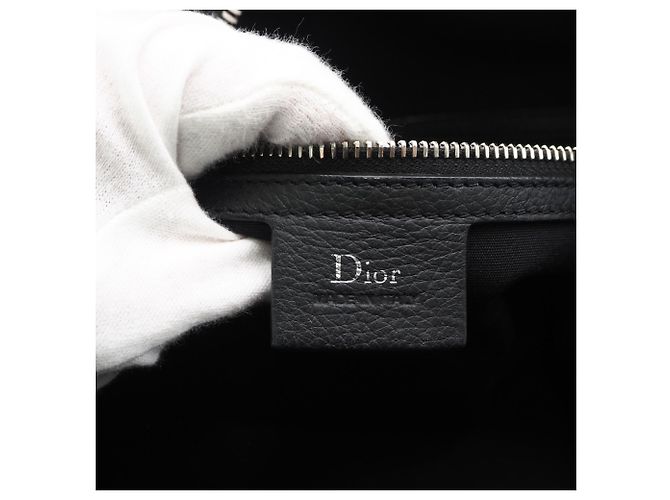 Christian Dior Borsa Boston in pelle Dior Homme Nero Blu navy - vista 14