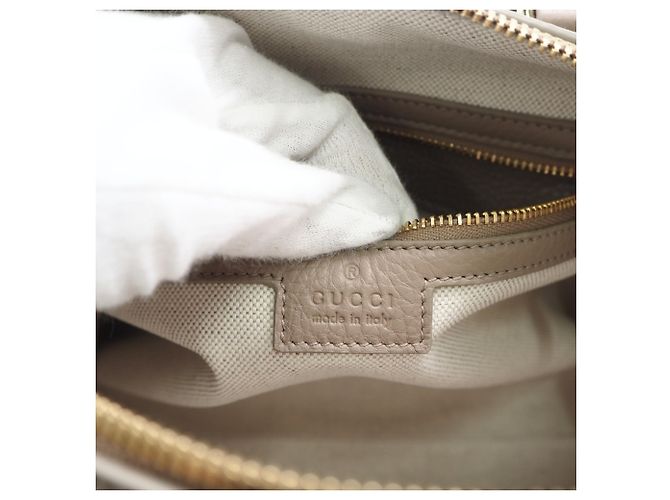Borsa piccola a manico GUCCI GG Emblem Beige - vista 12