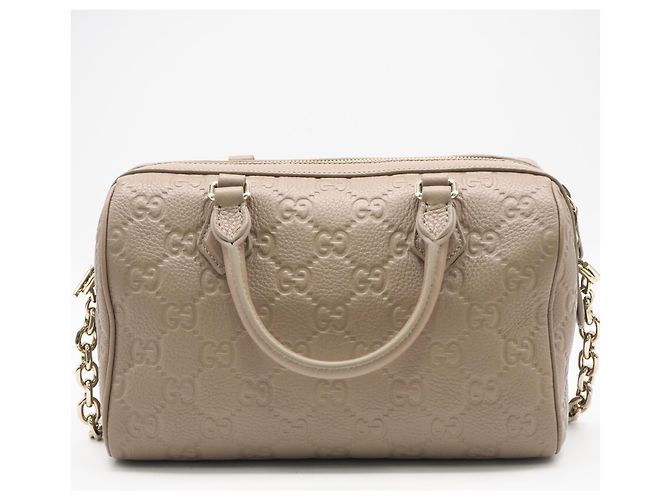 Borsa piccola a manico GUCCI GG Emblem Beige - vista 2