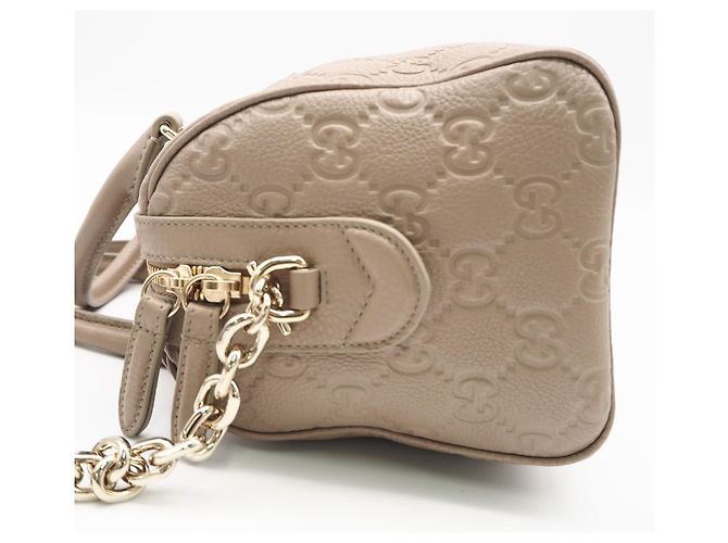 Borsa piccola a manico GUCCI GG Emblem Beige - vista 7