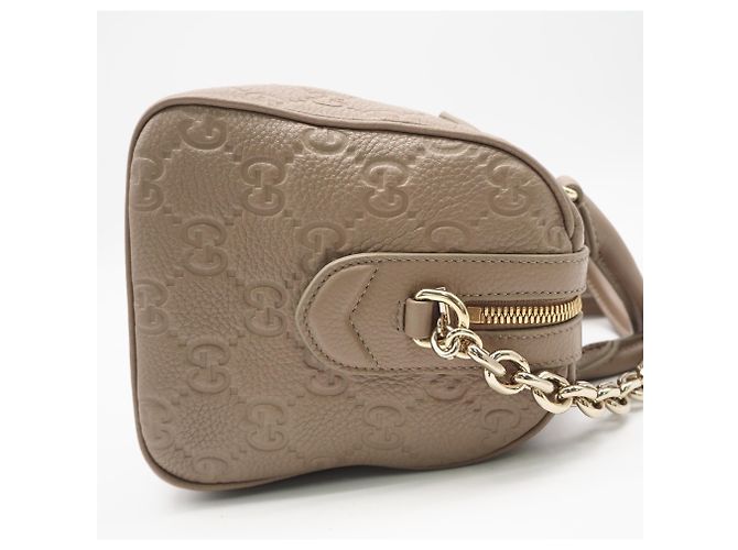 Borsa piccola a manico GUCCI GG Emblem Beige - vista 8