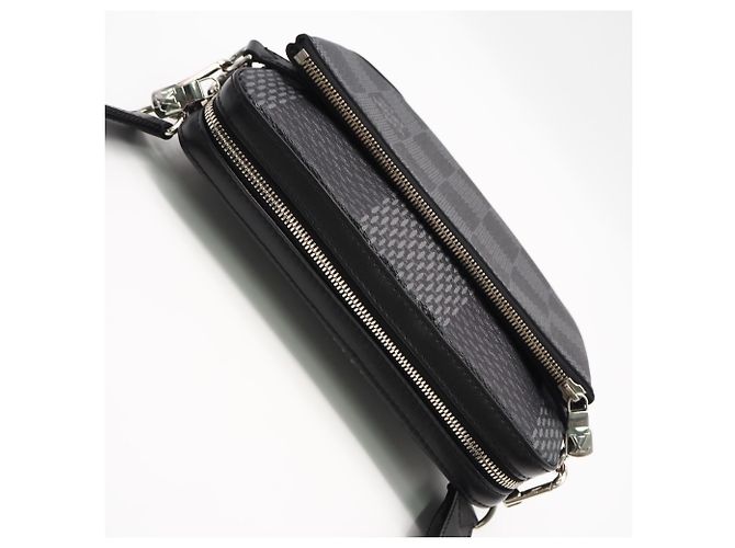 Borsa a tracolla Louis Vuitton Damier Graphite 3D Trio Messenger Marrone Nero - vista 6