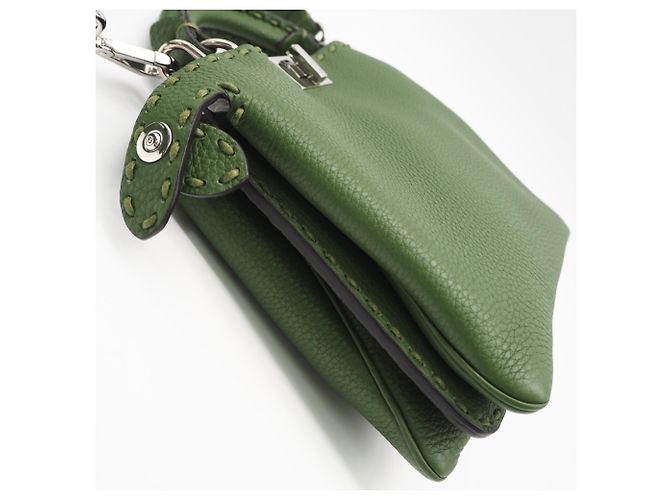 Borsa Fendi Selleria Peekaboo Soft Small Verde - vista 7