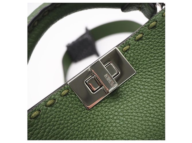 Borsa Fendi Selleria Peekaboo Soft Small Verde - vista 9