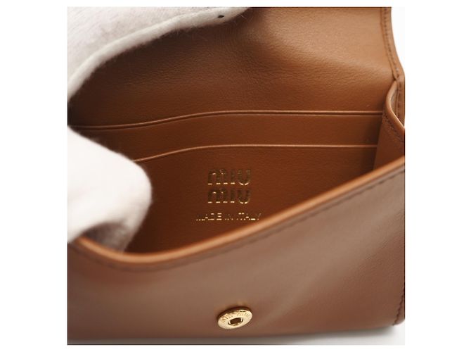 Tarjetero de piel de cordero marrón Miu Miu Castaño - vista 12