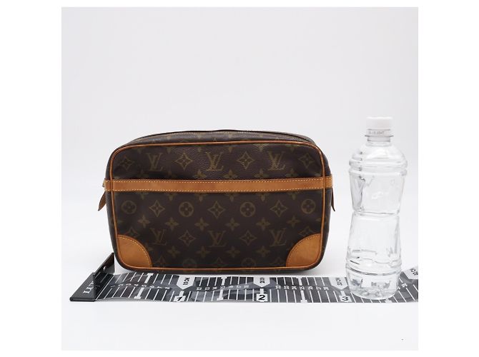 Clutch Louis Vuitton Monogram Compiegne 28 Marrone Beige - vista 2