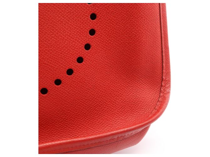 Hermès Borsa a tracolla Hermes Evelyne 2 PM Rouge Casaque Rosso - vista 10