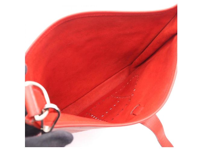 Hermès Borsa a tracolla Hermes Evelyne 2 PM Rouge Casaque Rosso - vista 3