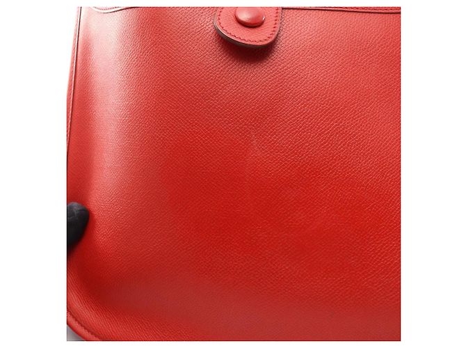 Hermès Borsa a tracolla Hermes Evelyne 2 PM Rouge Casaque Rosso - vista 7