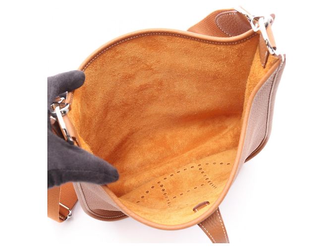 Hermès Borsa a tracolla Hermes Evelyne 3 Trois PM Marrone - vista 3