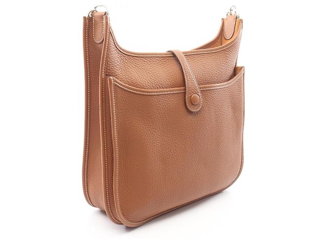Hermès Borsa a tracolla Hermes Evelyne 3 Trois PM Gold Marrone - vista 2