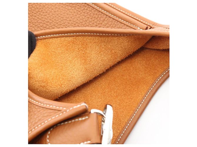 Hermès Borsa a tracolla Hermes Evelyne 3 Trois PM Gold Marrone - vista 7