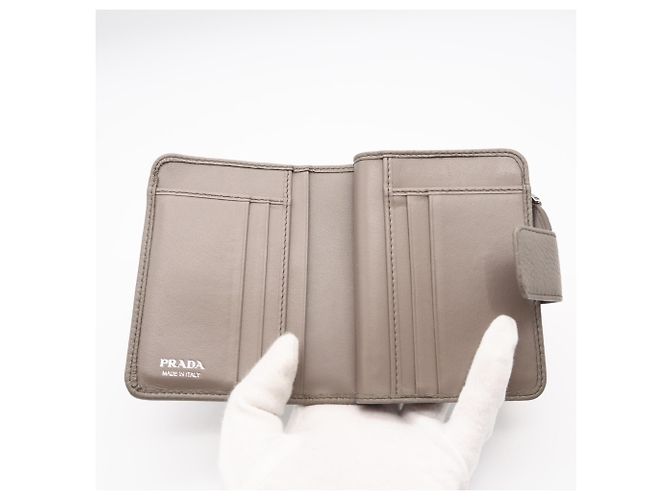 Cartera de piel de becerro de Prada Gris - vista 12