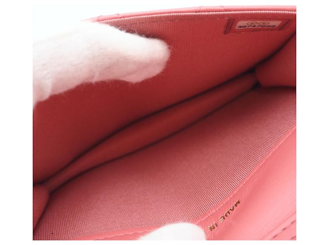 CHANEL Matelassé Bejeweled Lambskin Chain Shoulder Bag Rosa - vista 13