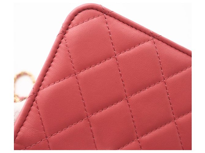 CHANEL Matelassé Bejeweled Lambskin Chain Shoulder Bag Rosa - vista 9