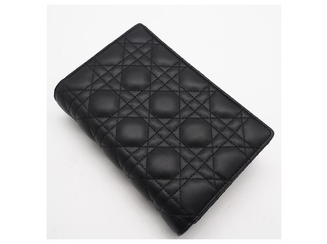Pochette Daily Chain in agnello cannage Christian Dior Nero - vista 2