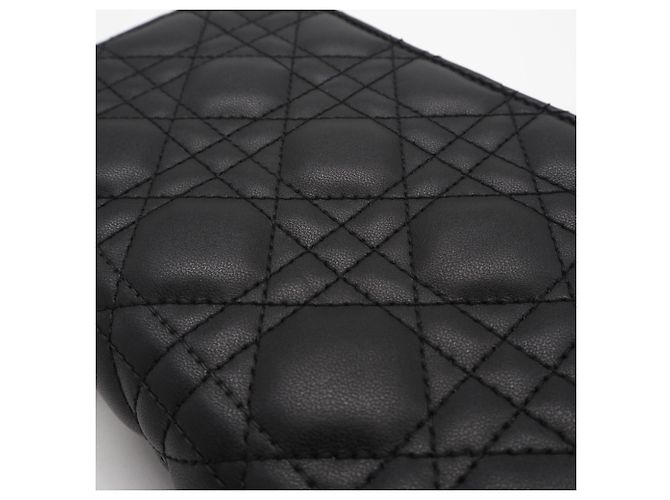 Pochette Daily Chain in agnello cannage Christian Dior Nero - vista 3