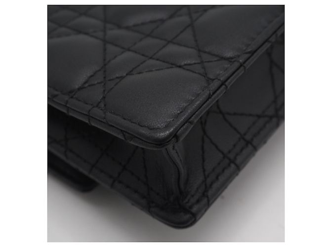 Pochette Daily Chain in agnello cannage Christian Dior Nero - vista 9