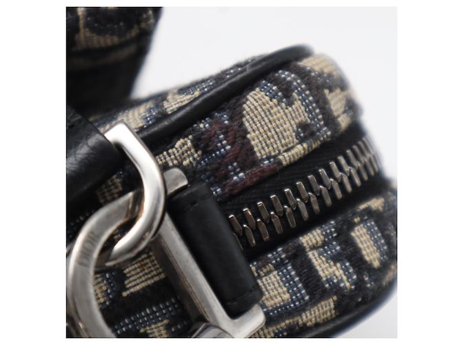 Borsa Saddle in jacquard Oblique Christian Dior Beige Blu navy - vista 11