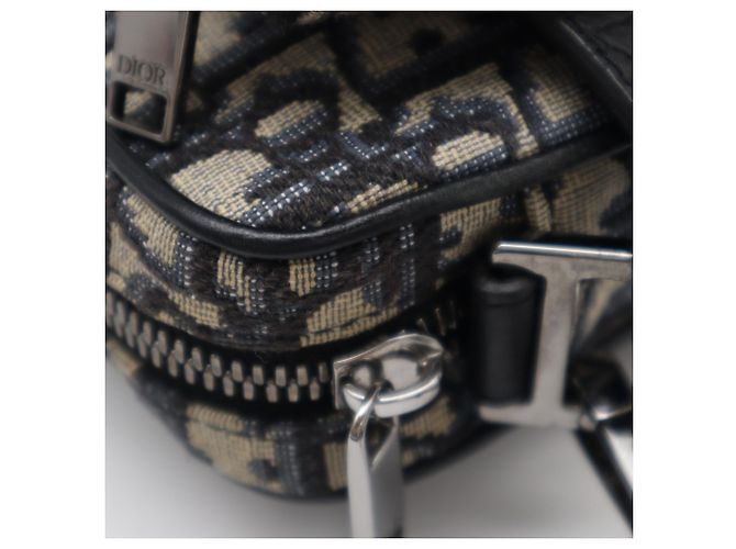 Borsa Saddle in jacquard Oblique Christian Dior Beige Blu navy - vista 15