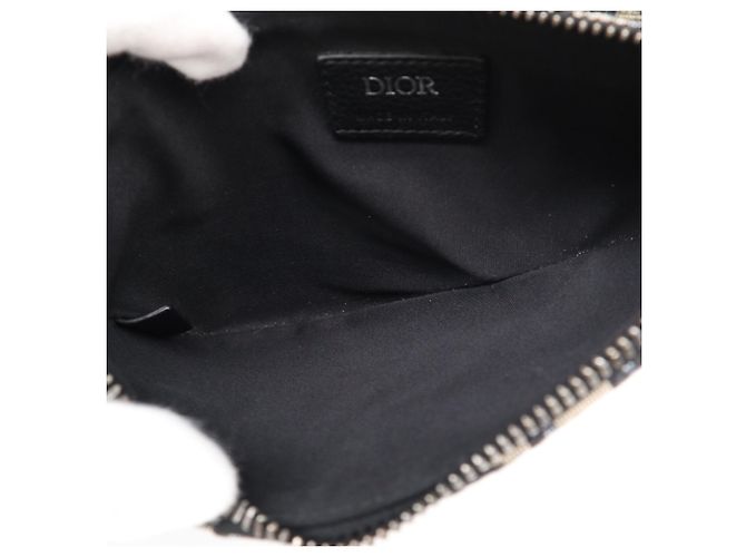 Borsa Saddle in jacquard Oblique Christian Dior Beige Blu navy - vista 18