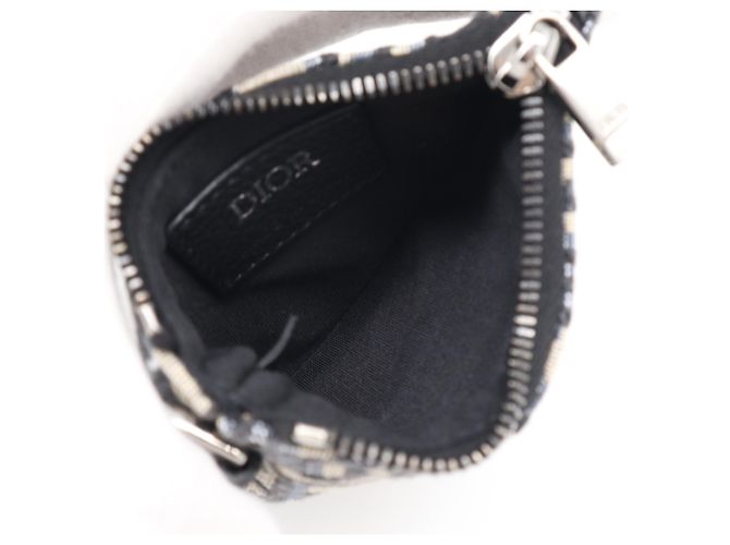 Borsa Saddle in jacquard Oblique Christian Dior Beige Blu navy - vista 6