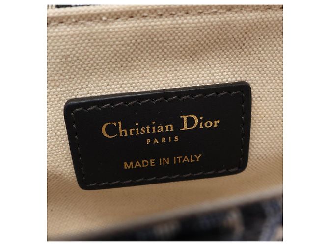 Christian Dior Dior Saddle Bag Mini Beige Blu navy - vista 4