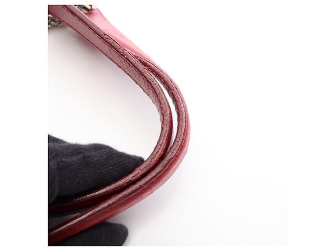 Bolso Tote con Correa de Hombro con Cadena Christian Dior Lutrant Roja - vista 12