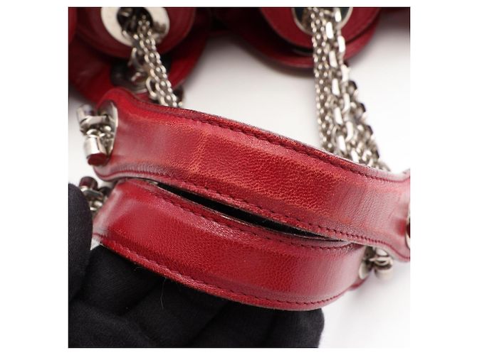 Bolso Tote con Correa de Hombro con Cadena Christian Dior Lutrant Roja - vista 13