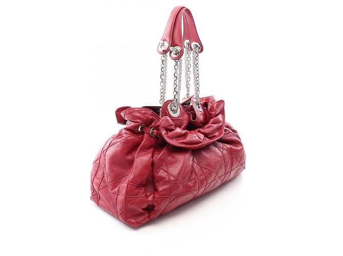 Bolso Tote con Correa de Hombro con Cadena Christian Dior Lutrant Roja - vista 2