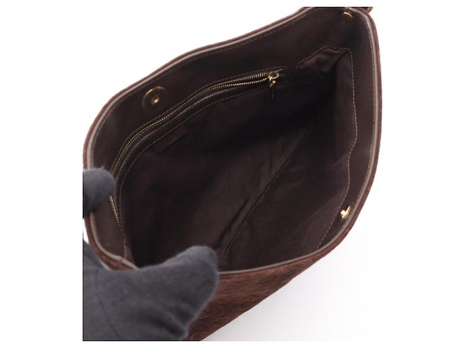 Céline Borsa a tracolla Celine C Blazon in scamosciato marrone - vista 3
