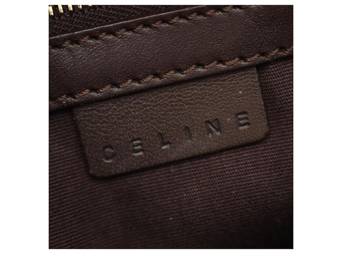 Céline Borsa a tracolla Celine C Blazon in scamosciato marrone - vista 4