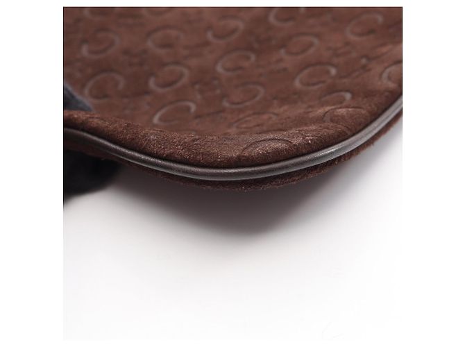 Céline Borsa a tracolla Celine C Blazon in scamosciato marrone - vista 8