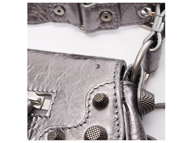 Borsa a spalla Balenciaga Le Cagole S Argento - vista 7