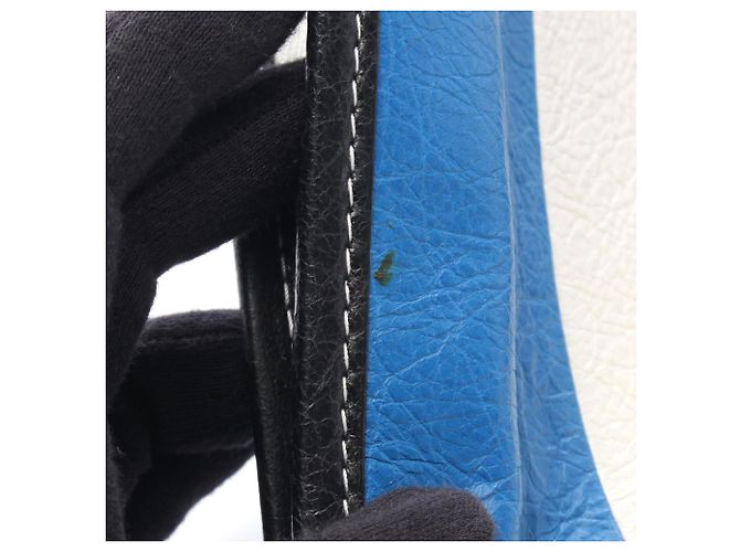 Clutch Balenciaga BAZAR Nero Bianco Blu - vista 6