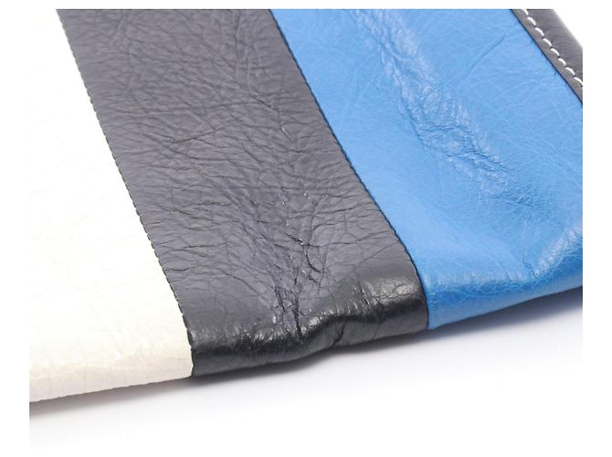 Clutch Balenciaga BAZAR Nero Bianco Blu - vista 7