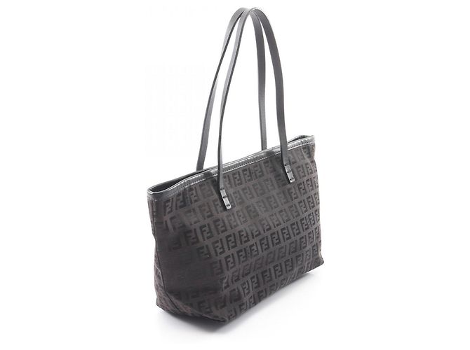 Fendi Zucchino Tote Bag Braun Schwarz - Ansicht 2