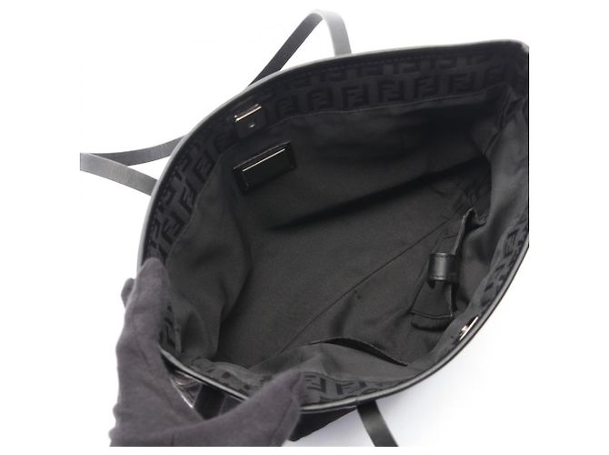 Fendi Zucchino Tote Bag Braun Schwarz - Ansicht 3