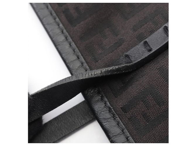 Fendi Zucchino Tote Bag Braun Schwarz - Ansicht 6