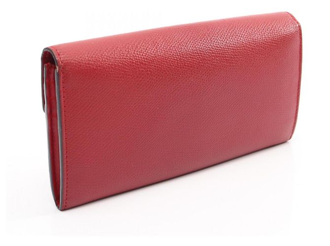 Fendi Red Leather Bi-fold Long Wallet - view 2