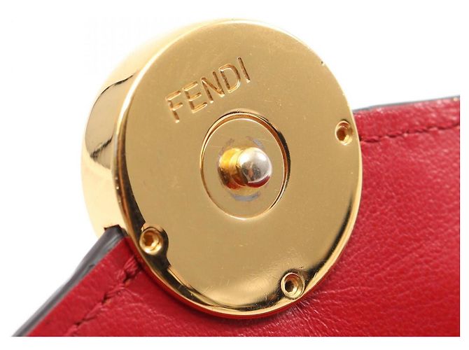 Fendi Red Leather Bi-fold Long Wallet - view 4