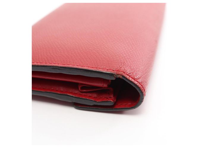 Fendi Red Leather Bi-fold Long Wallet - view 7