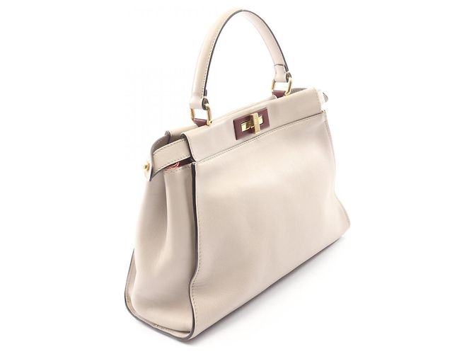 Borsa Fendi Peekaboo Regular 2-Way Beige - vista 2