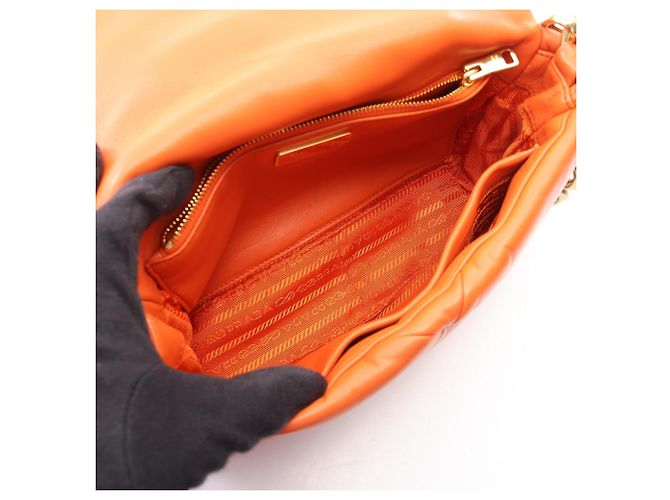 Borsa a 2 vie in pelle Prada Arancione - vista 3
