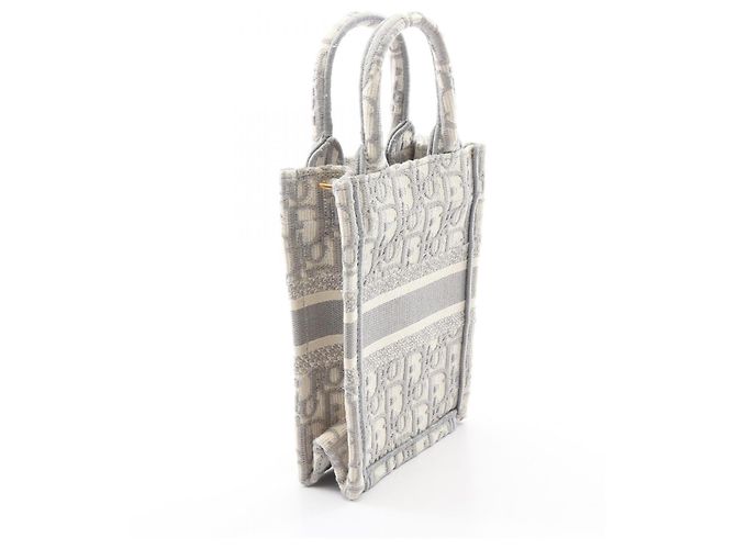 Christian Dior Dior BOOK TOTE Vertical Mini Handbag Marrone Bianco - vista 2